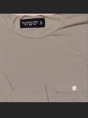 Abercrombie & Fitch Men’s Soft A&F Pocket Long Sleeve Tee - Light Olive Green